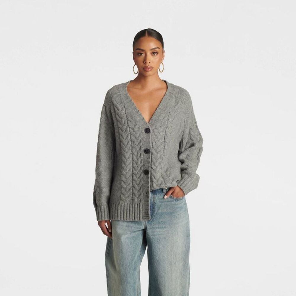 KBB by KAHLANA Women's 'The Patricia Cardigan Sweater' - Heather Gray S